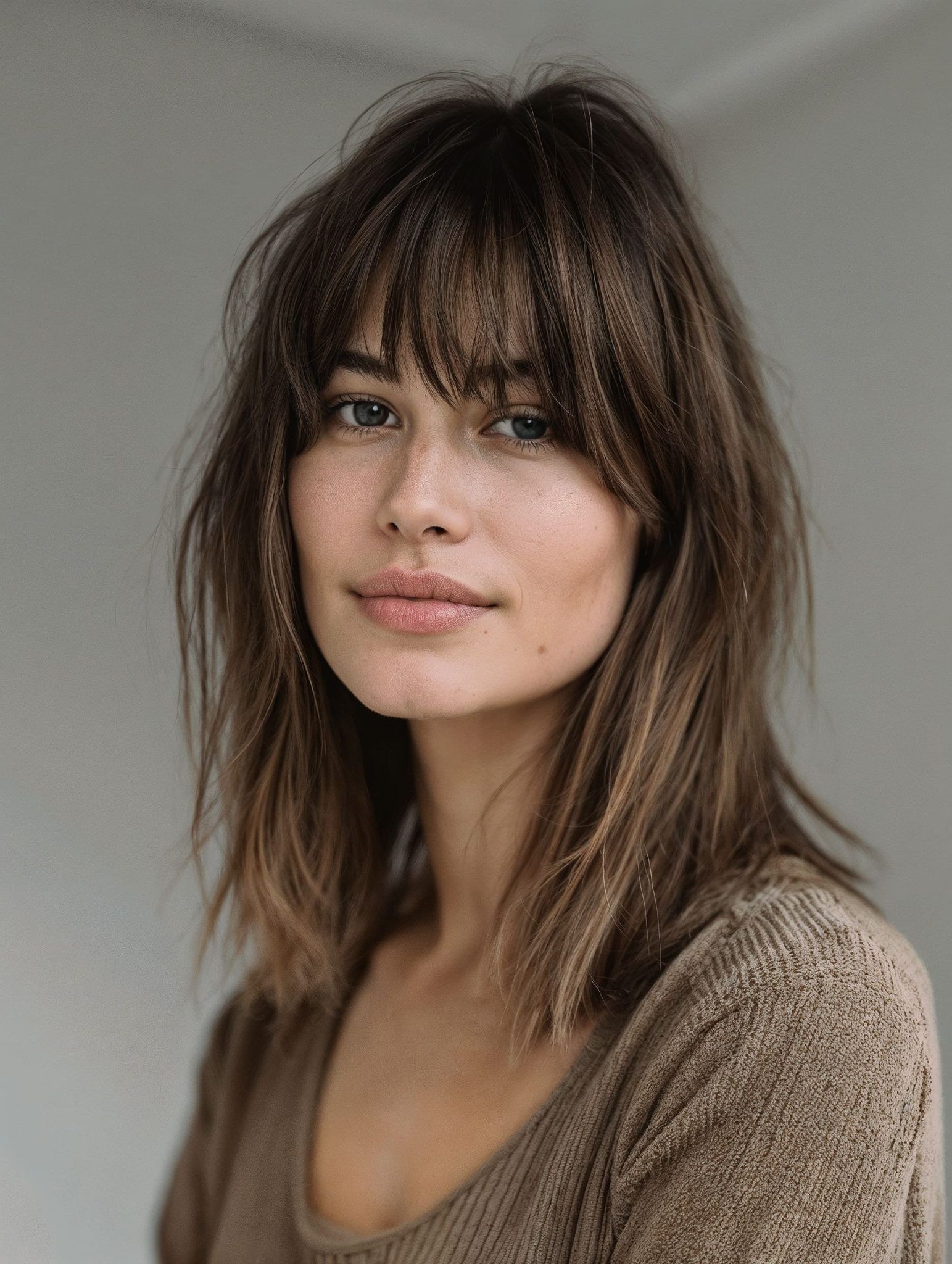 32 Medium-Length Haircuts with Bangs for Every Face Shape