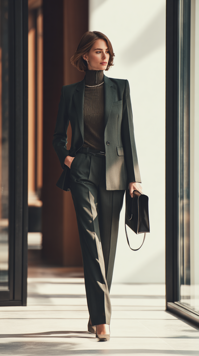 Capricorn Chic: Modern Suit in Earthy Tones