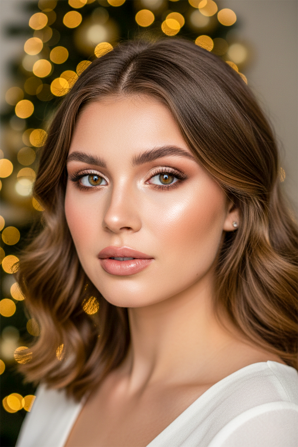 Classic Neutral Christmas Glam Makeup 🎄