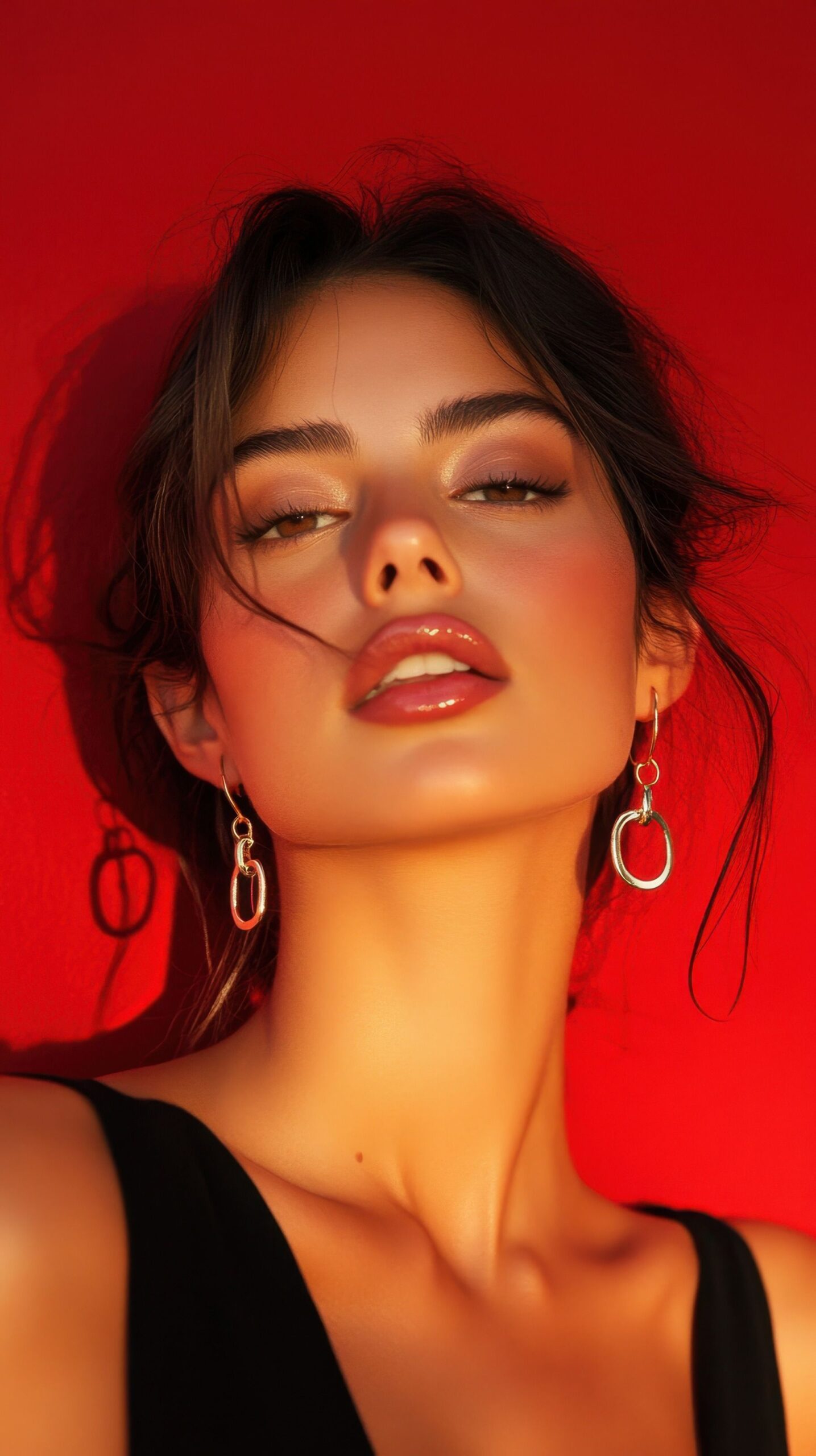 Model portrait with earrings, a Photo by Beautiful things