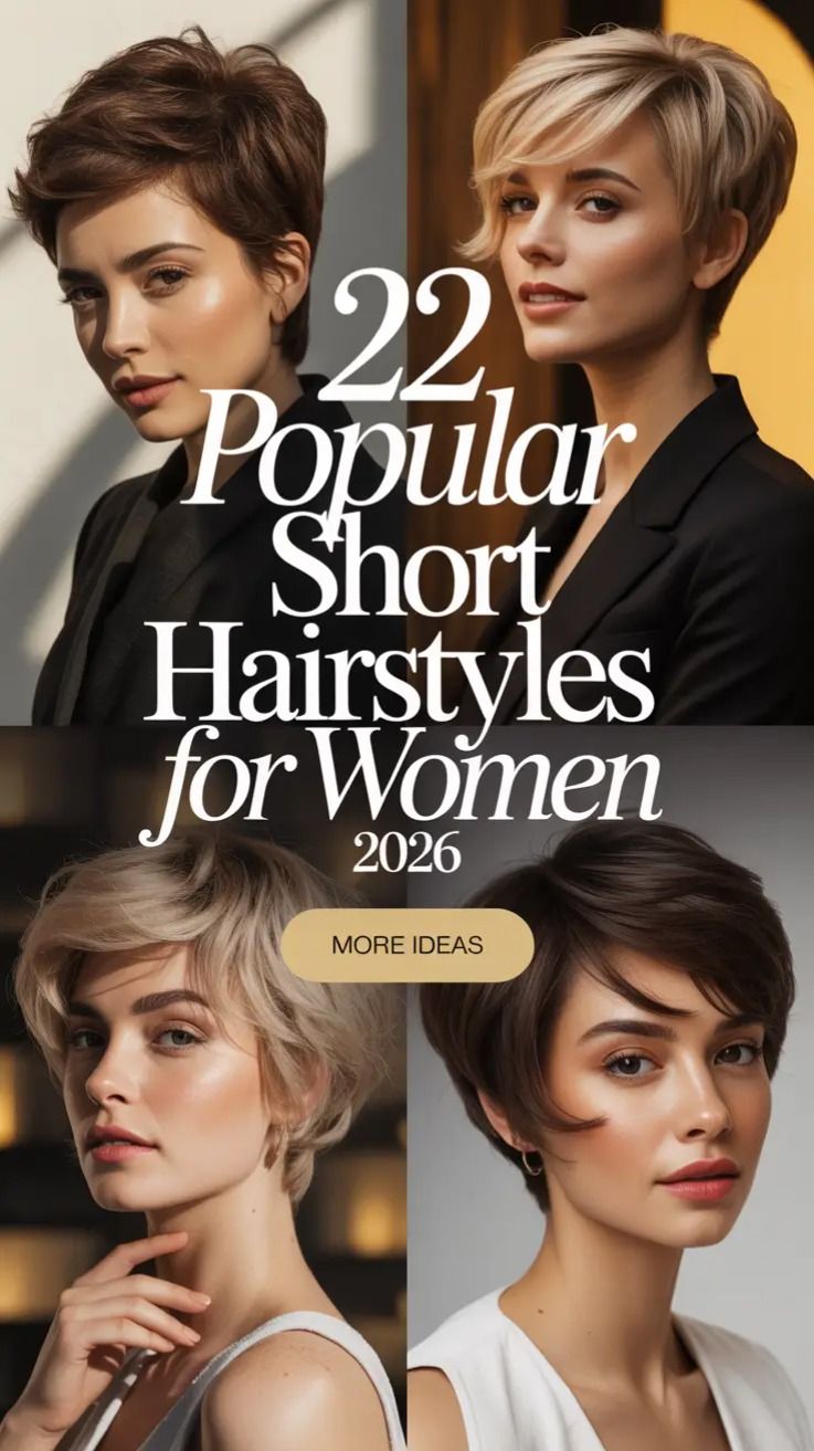 22 Popular Short Hairstyles for Women 2026 Trendy Short Haircuts Pixie Cuts Bob Styles