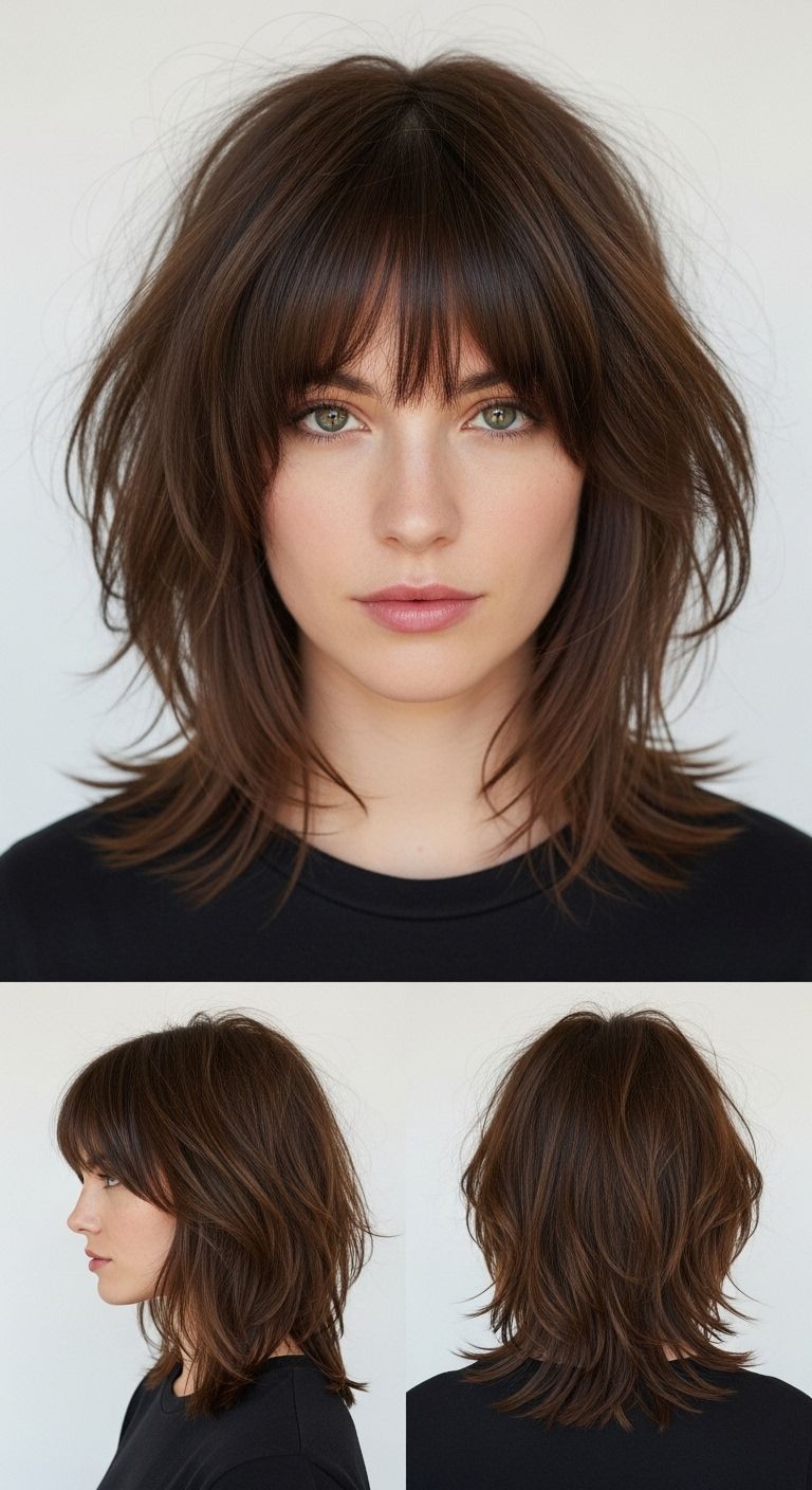 70+ Medium-Length Hairstyles with Bangs
