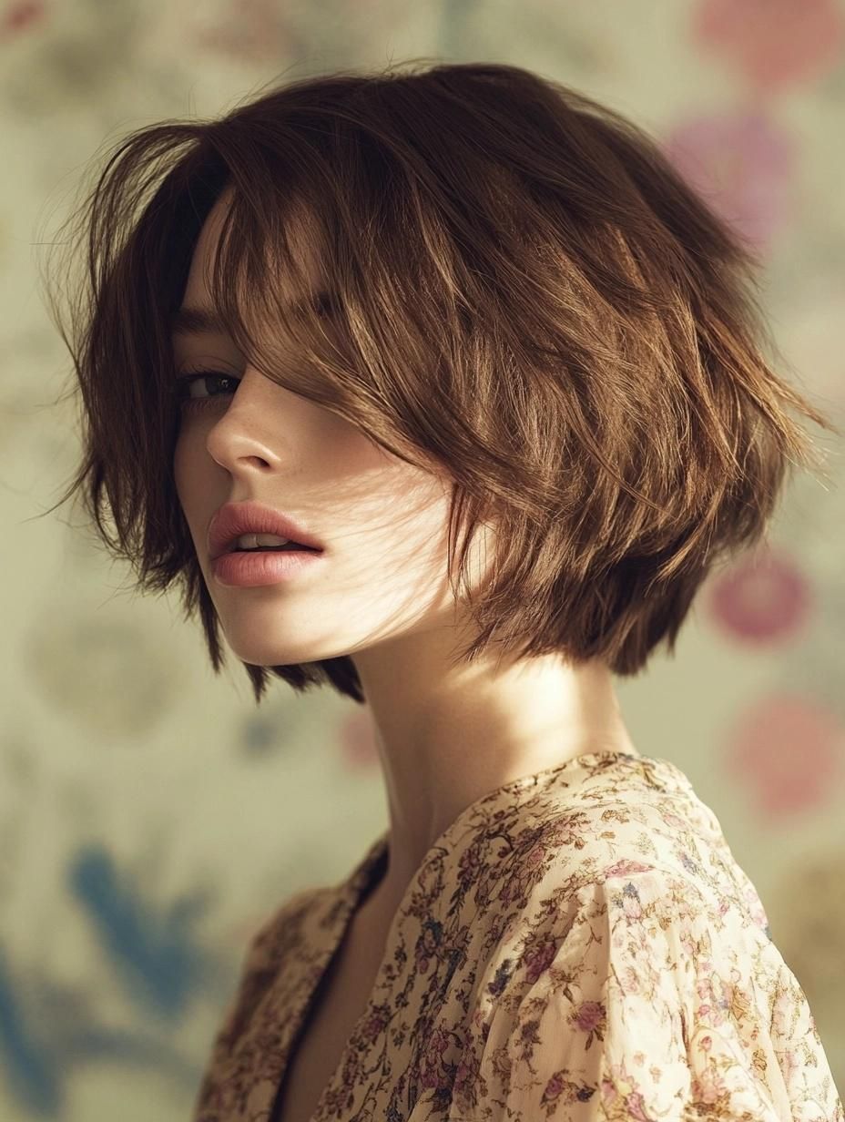 Короткие Многослойные Волосы Боб