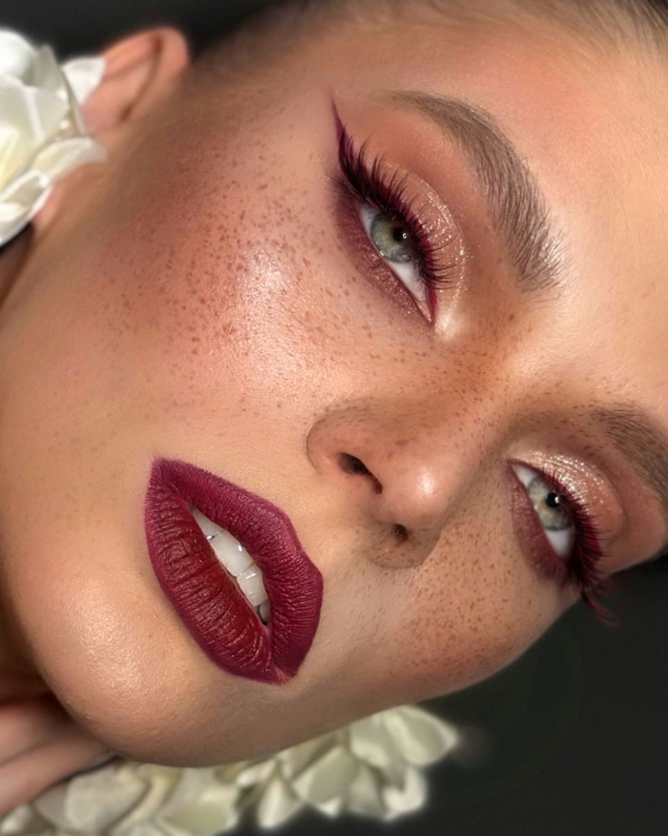 Burgundy makeup