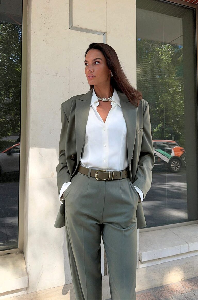 Брюки прямого кроя в цвете хаки by STEVEL. Размеры XS-L. Новая коллекция Urban Elegance 2024!