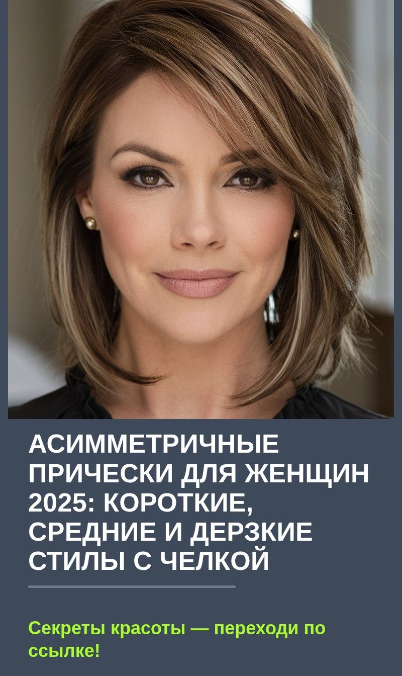 Асимметричные прически для женщин 2025: короткие, средние и дерзкие стилы с челкой