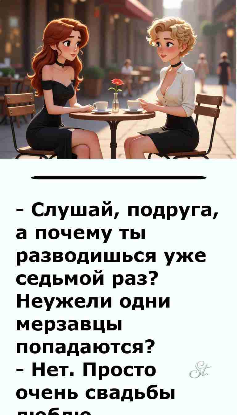 Смешной анекдот про брак и любовь с иронией